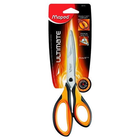 Maped Ultimate Scissors With Double Soft Rings, 8in, PK3 MAP697710